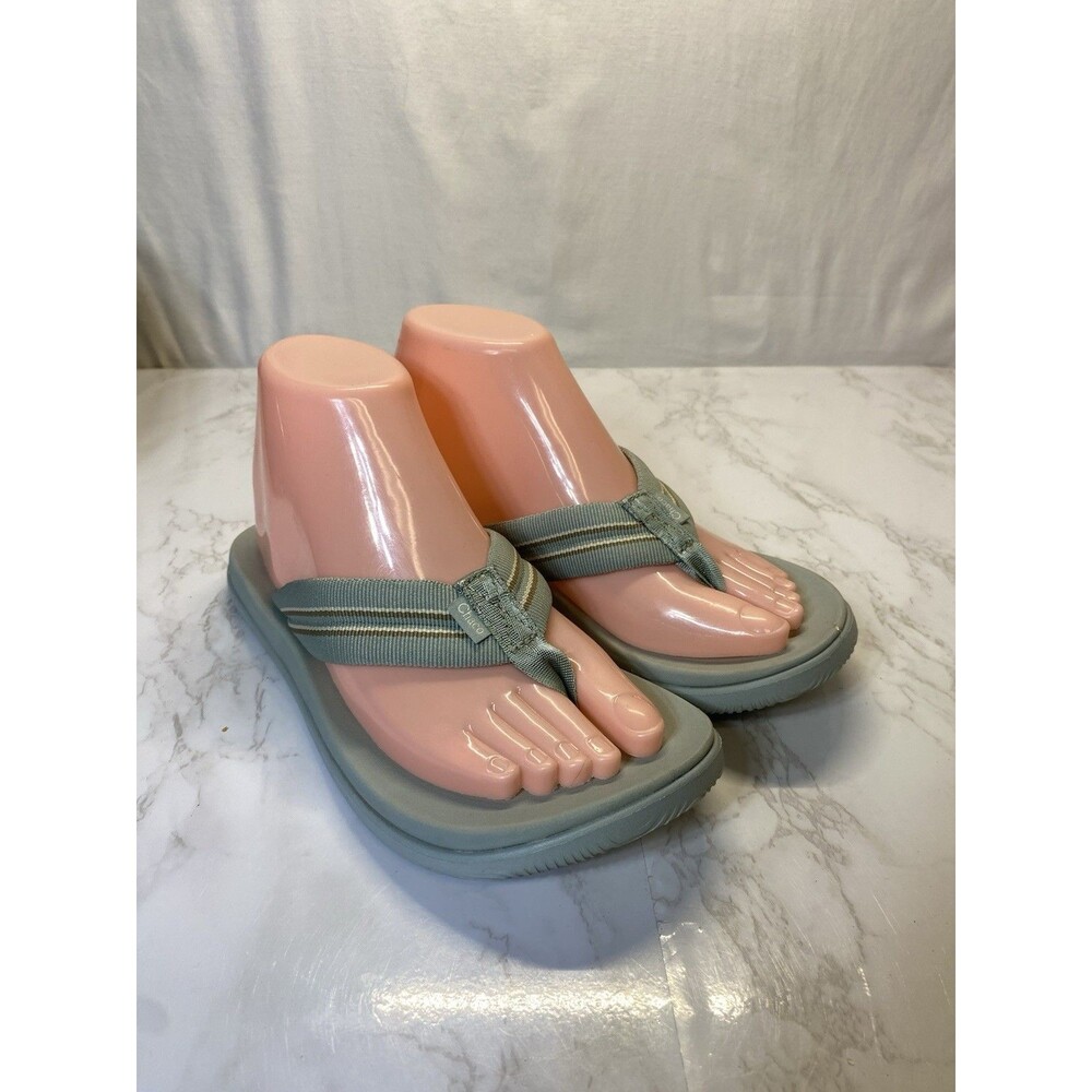 CHACO Chillos Flip Flops Aqua Gray Womens 7 Thong Sandals Everyday Walk